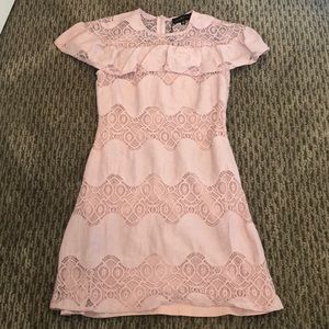 dusty baby pink lace dress